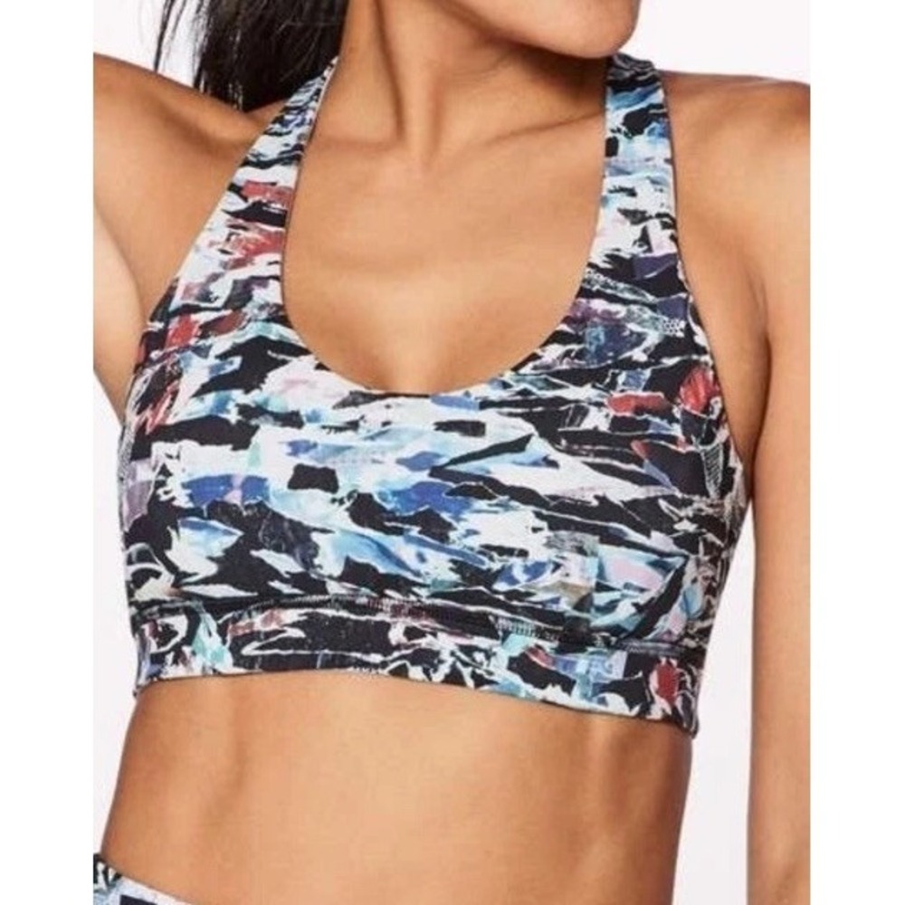 Lululemon Break Free Bra Size 8 Culture Clash Starlight Black Racerback